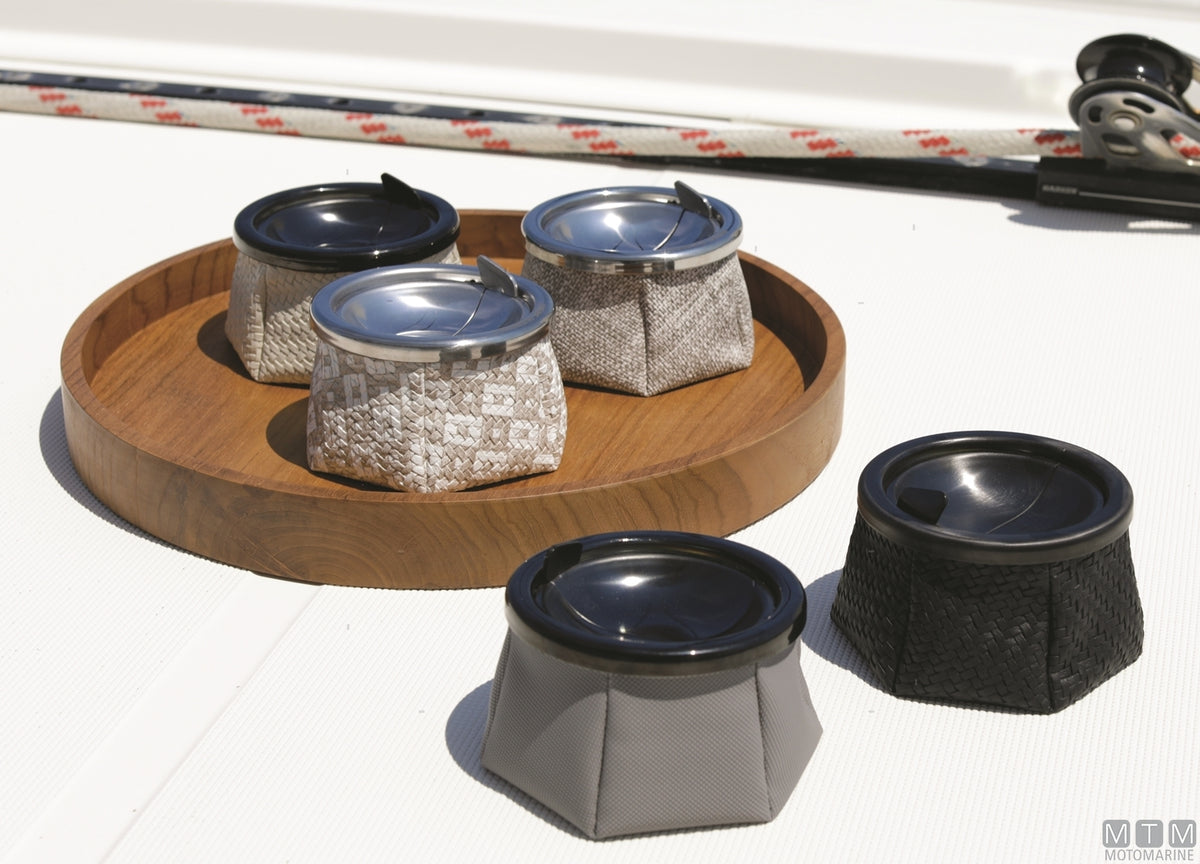 MB Windproof Rattan Black Ashtray - original photo Motomarine Srl