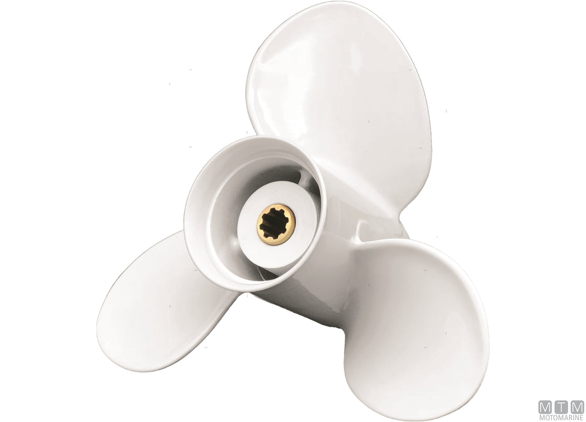 Alice propeller for Yamaha, 3 blades, aluminium, 9 1/4x10 1/2 - original photo Motomarine Srl