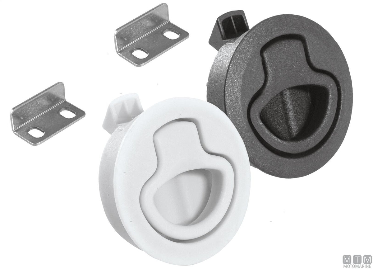 JF push latch with keys Ø60 mm in white nylon - original photo Motomarine Srl