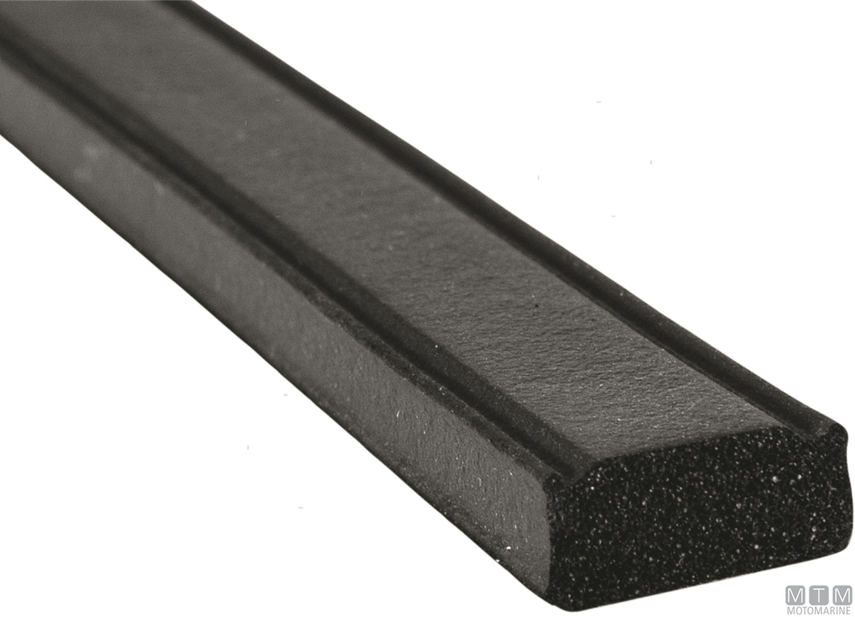 Trim-Lok Flat rubber black gasket 12x3 mm HT adhesive L15 m - original photo Motomarine Srl