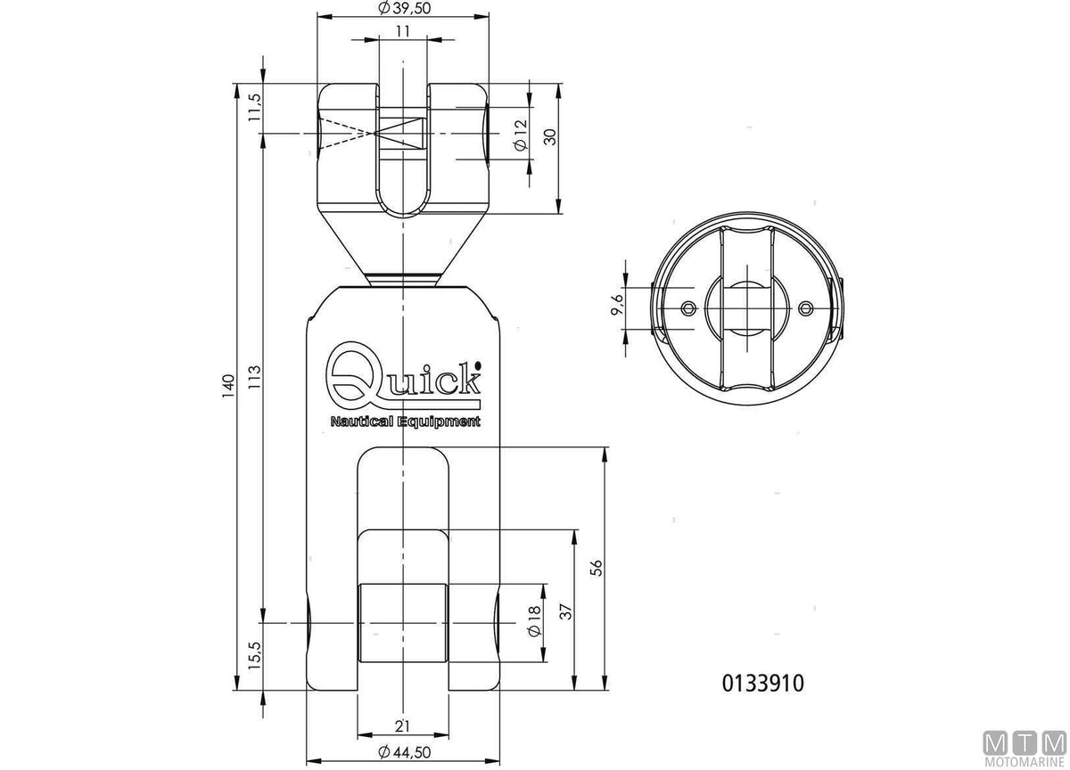 Olimpic anchor connector for Ø10 mm chain, stainless steel 316 - original photo Motomarine Srl