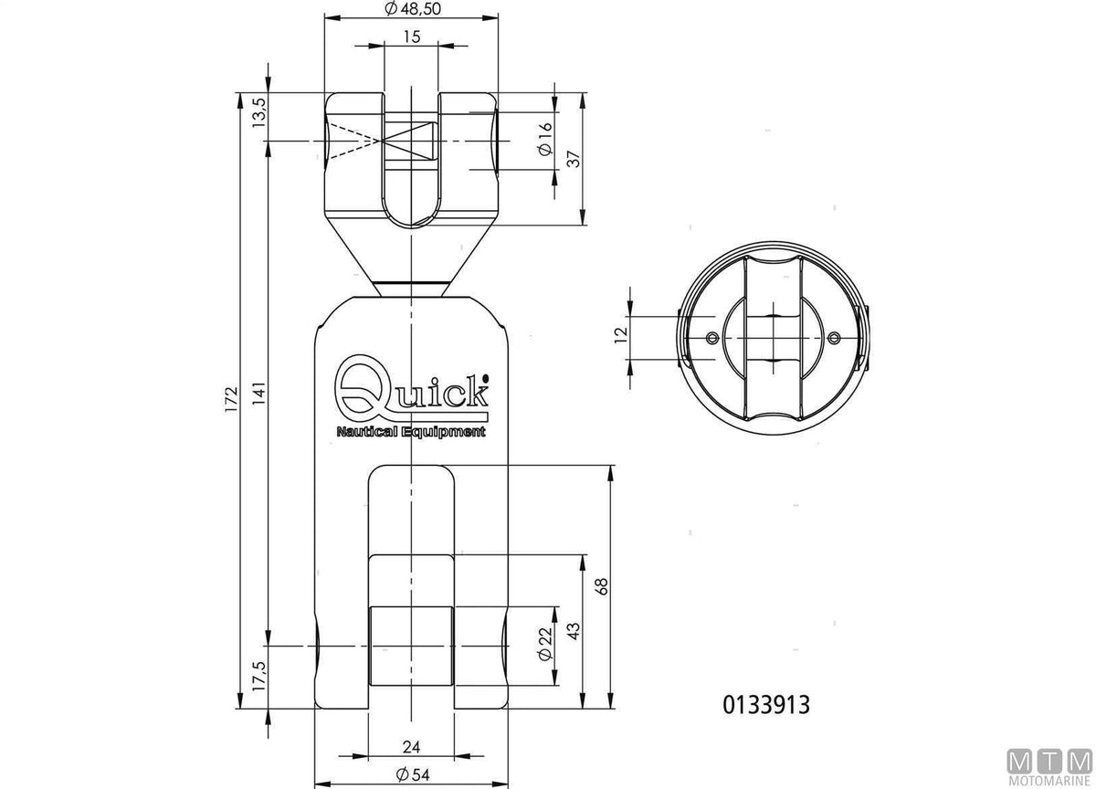 Olimpic anchor connector for Ø10 mm chain, stainless steel 316 - original photo Motomarine Srl