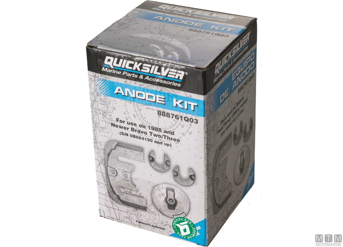 Anode kit Quicksilver Bravo II-III <2002 in aluminium - original photo Motomarine Srl