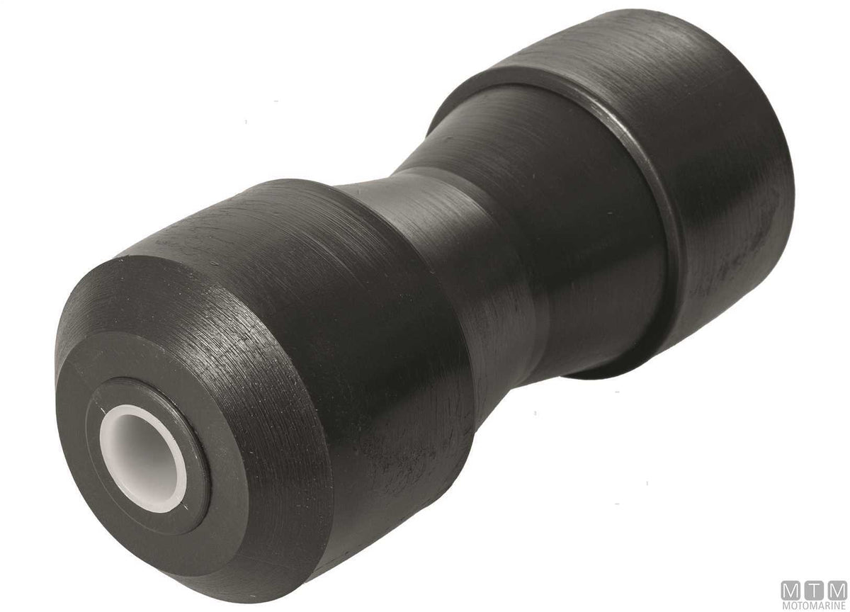Rubber central roller for trailers 130x80 mm bore Ø15 mm - original photo Motomarine Srl