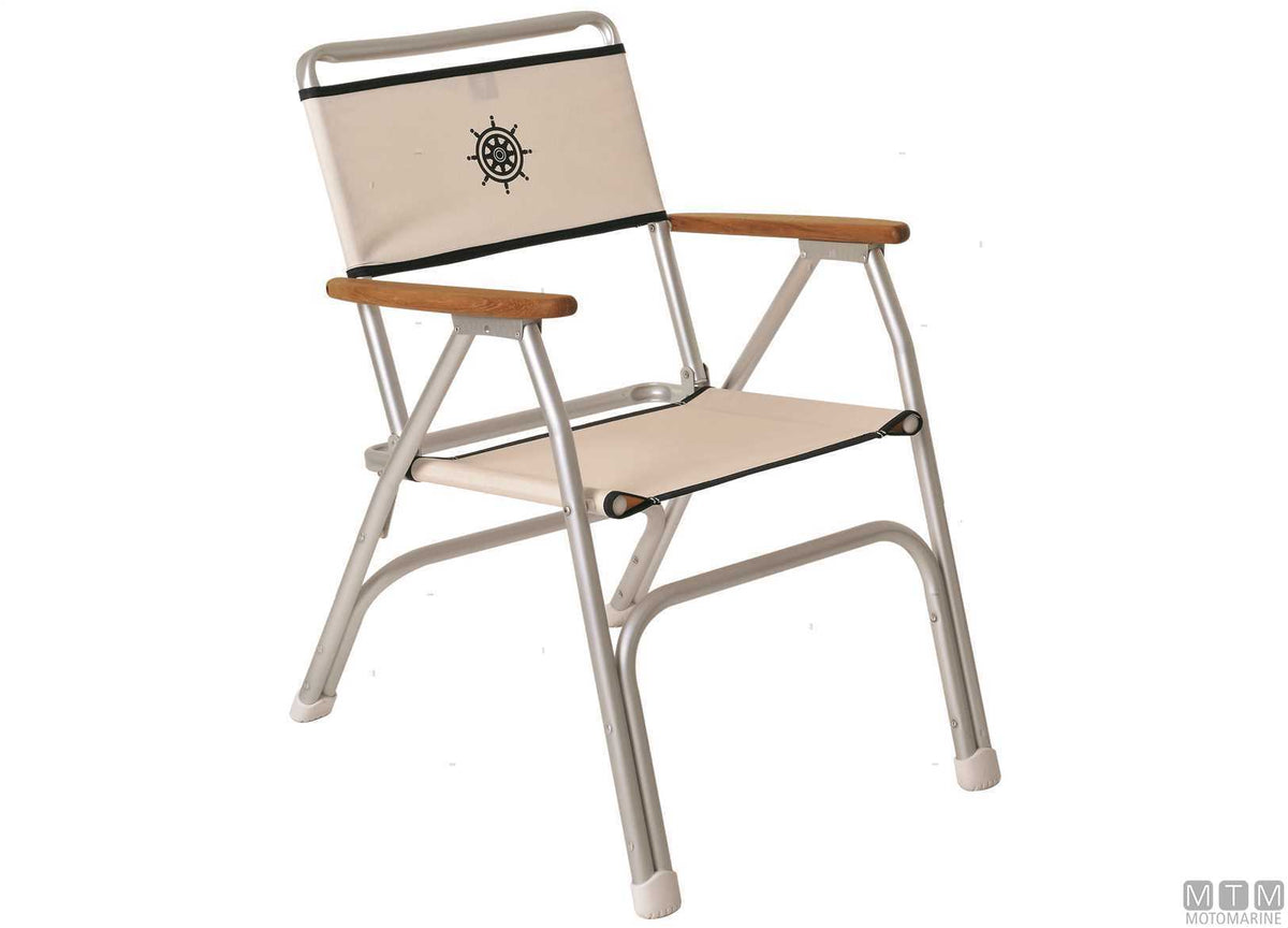 Forma Marathon M100 armchair, white, aluminium - original photo Motomarine Srl