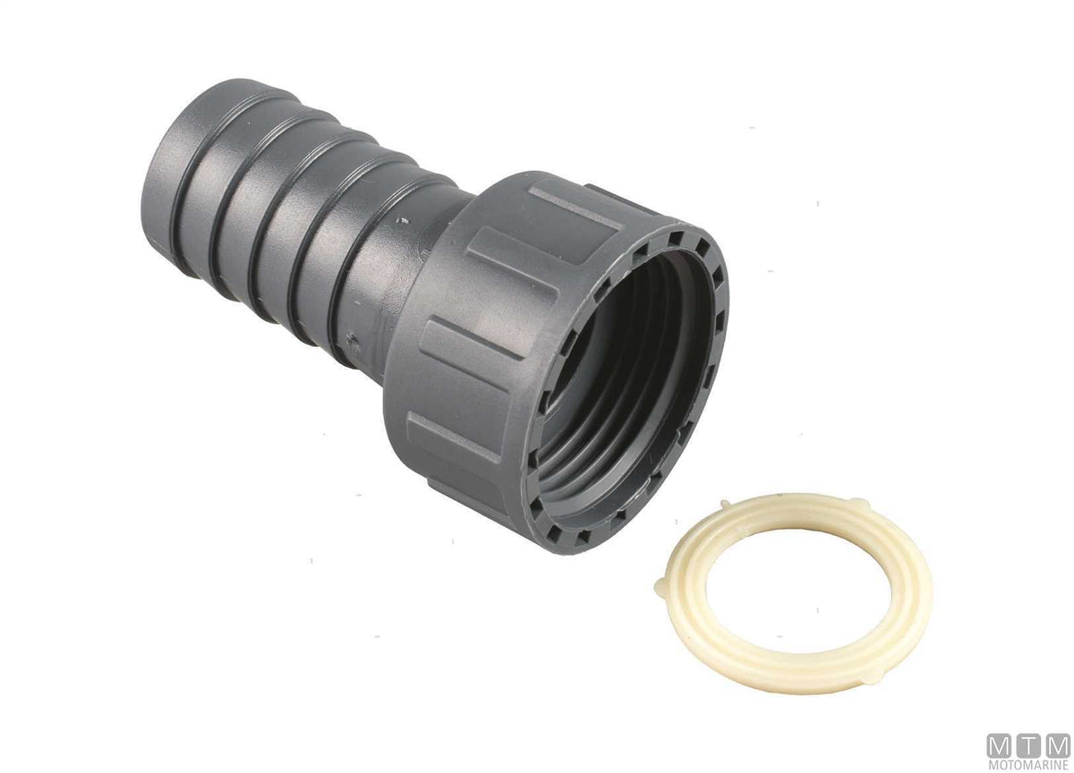 Hose barb with female union nut 3/8 x 9 mm, glass-reinforced polypropylene - original photo Motomarine Srl