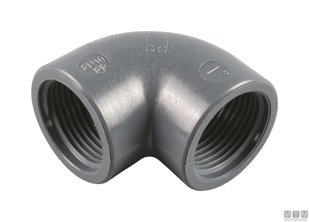 90° elbow F/F 1" fibreglass-reinforced polypropylene - original photo Motomarine Srl