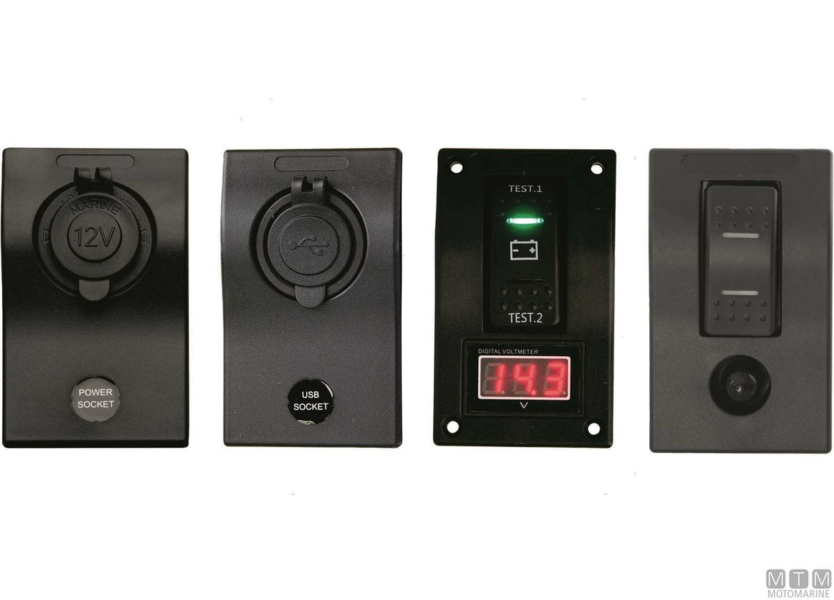 Panel with 6-position rocker switches 182x100 mm - original photo Motomarine Srl