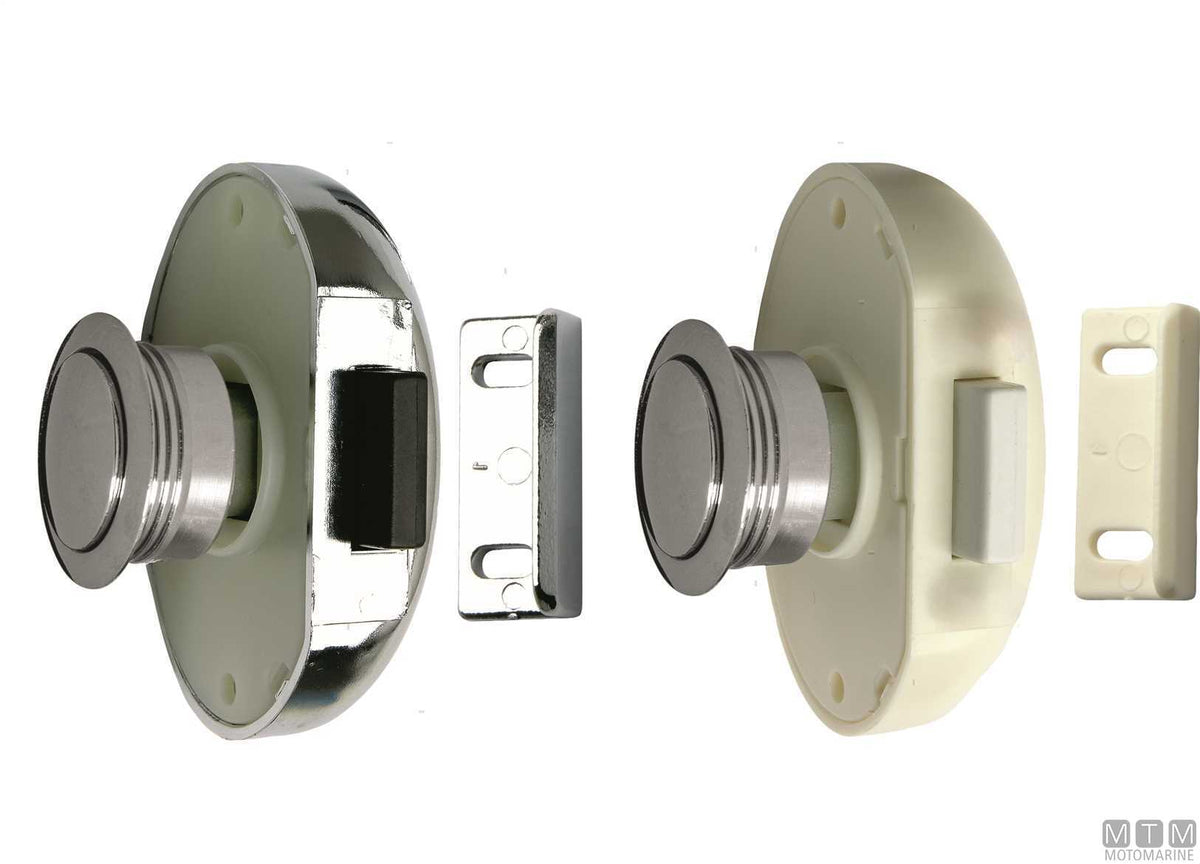 F&S push-button latch 70x50 mm in white ABS - original photo Motomarine Srl