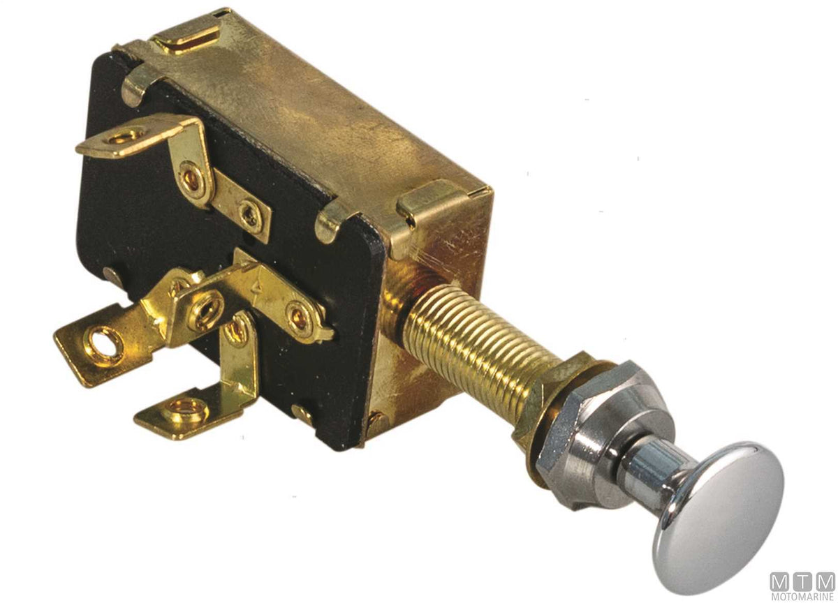 Pull-button switch ON-ON-OFF 15 A 4 terminals - original photo Motomarine Srl
