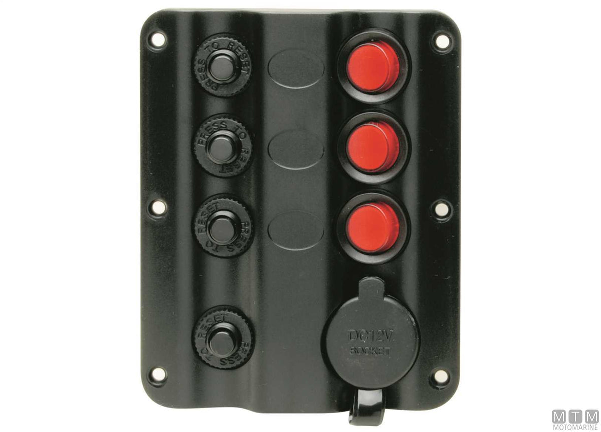 Panel with push-button switches, 3+1 positions, 125x100 mm - original photo Motomarine Srl