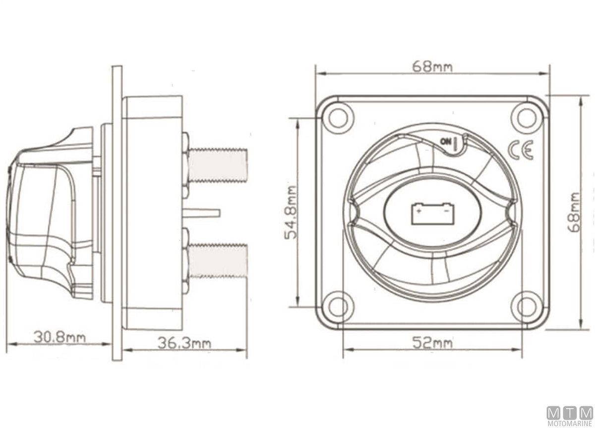 BEP 701-PM Battery Switch, 275 A - original photo Motomarine Srl