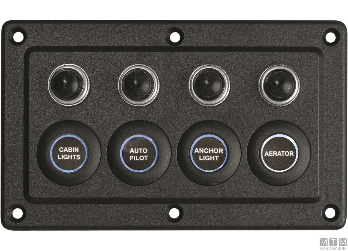 Panel with microswitch switches, 8 positions, 270x90 mm - original photo Motomarine Srl