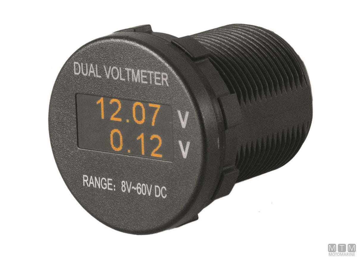 OLED Socket display, dual voltmeter - original photo Motomarine Srl