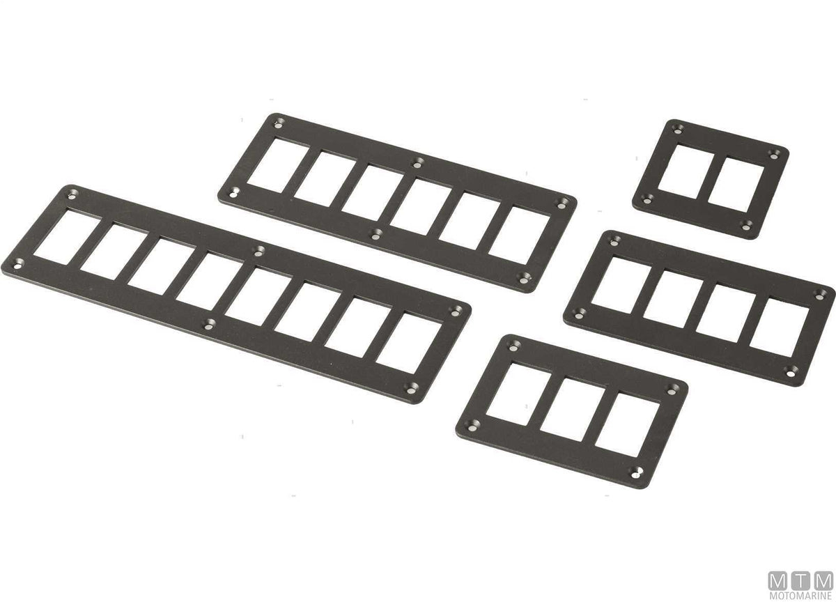 Aluminium frame, 8 positions, for rocker switches - original photo Motomarine Srl
