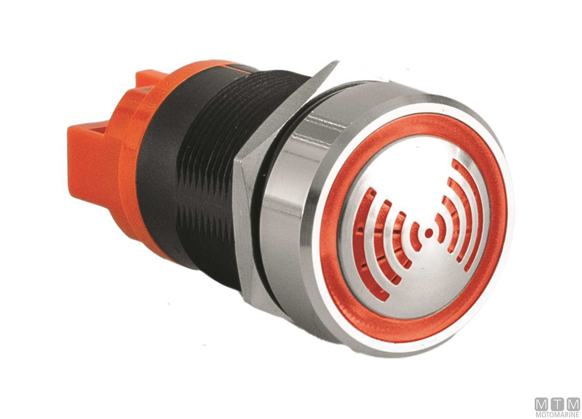 Dashboard acoustic alarm buzzer 70 dB Ø22 mm - original photo Motomarine Srl