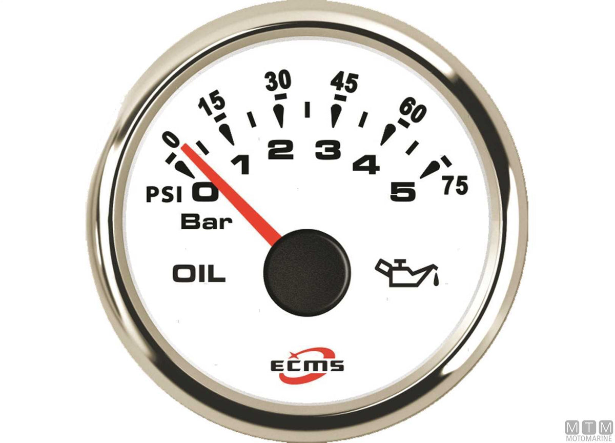 Temperature gauge White/Chrome - original photo Motomarine Srl