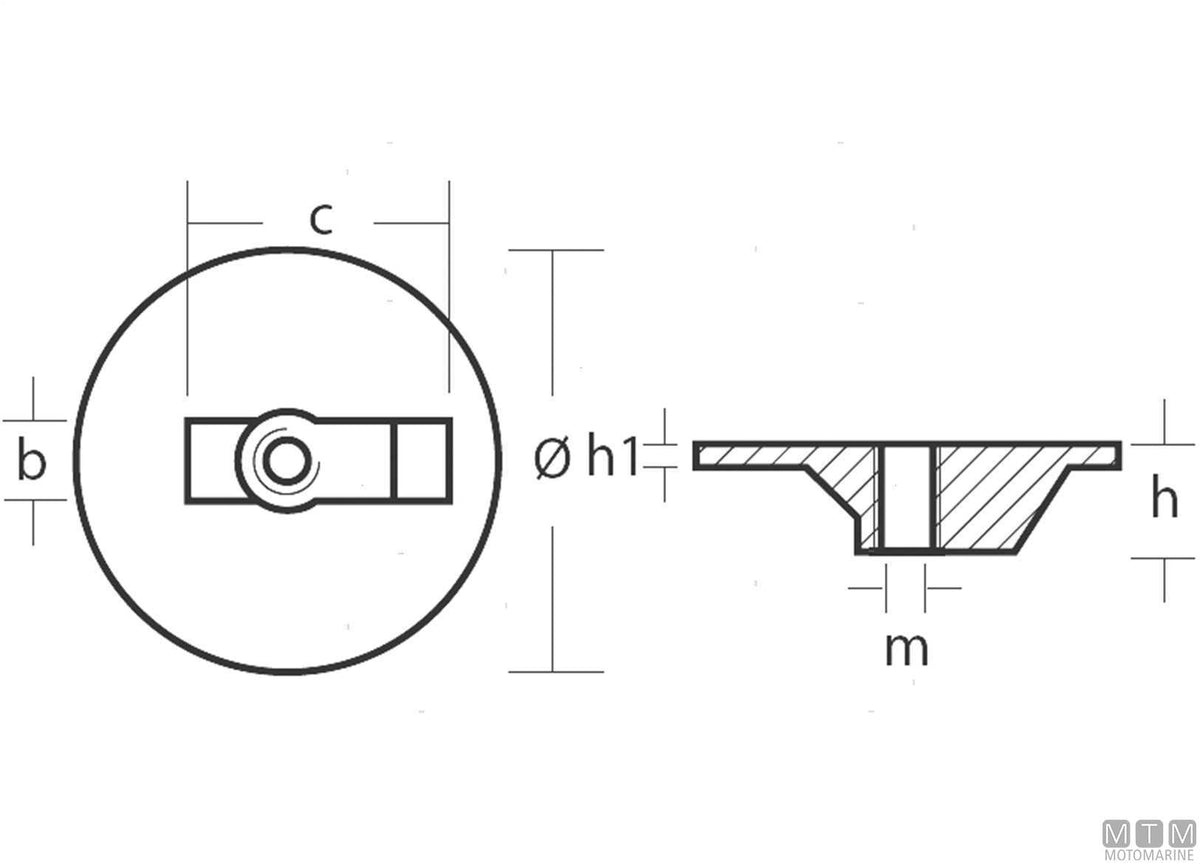 Plate anode for Mercury V6-Alpha-Bravo-Verado leg, zinc - original photo Motomarine Srl