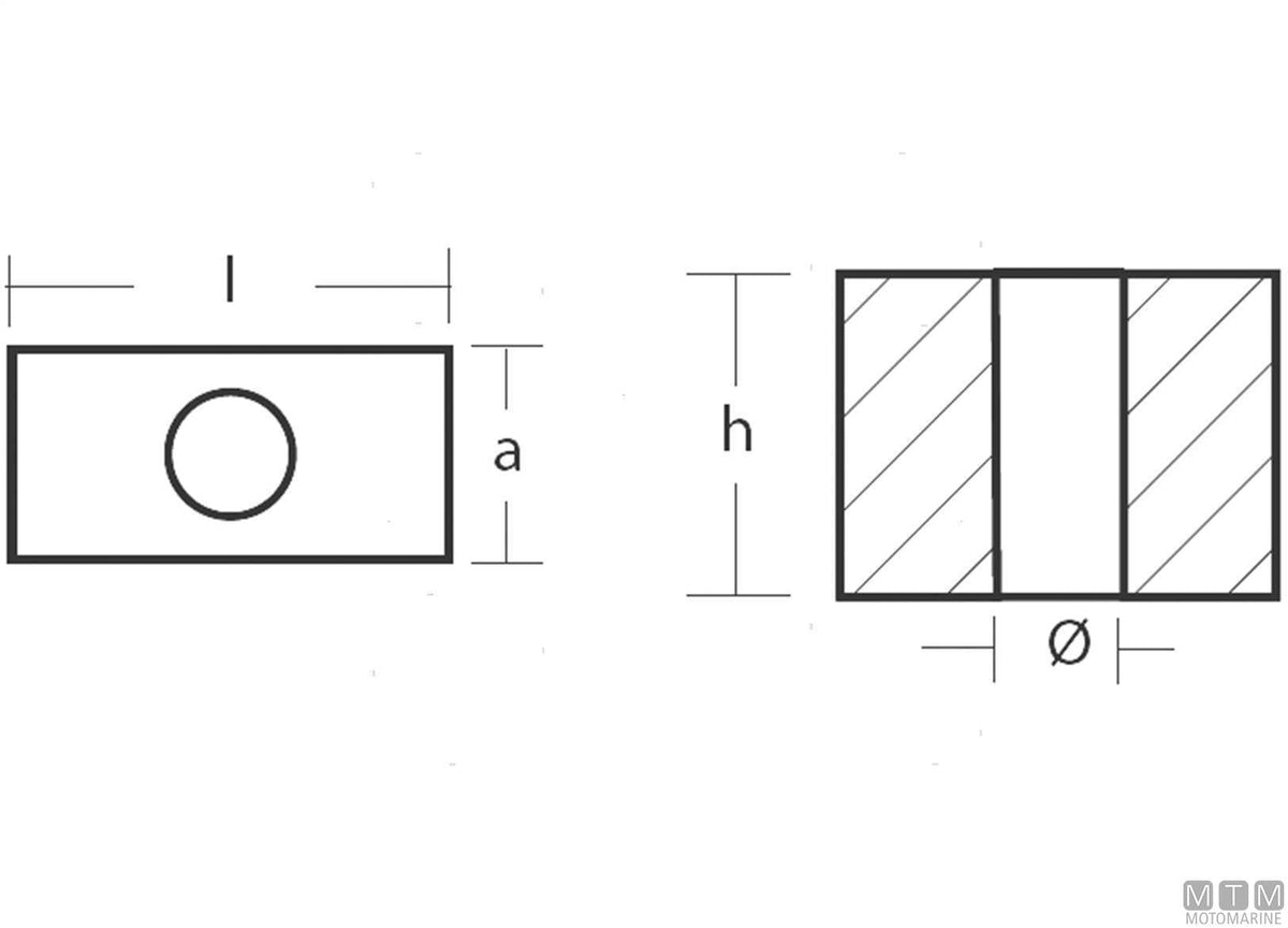 Cube anode for Tohatsu M9.9B 25-140 HP, zinc - original photo Motomarine Srl