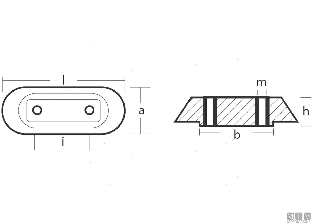Small plate anode for Honda 2-15 HP, zinc - original photo Motomarine Srl