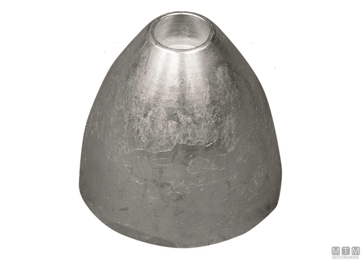 Nose cone anode for cap Ø25/30 mm zinc - original photo Motomarine Srl