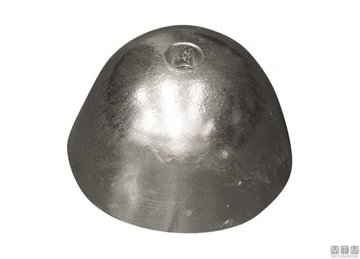 Ogive anode with stainless steel insert BCS Ø68 mm in zinc - original photo Motomarine Srl
