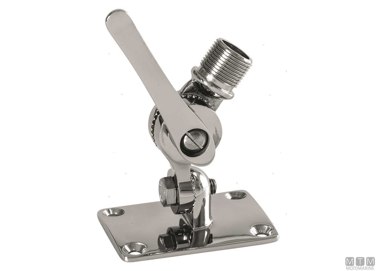 Adjustable stainless steel antenna base - original photo Motomarine Srl