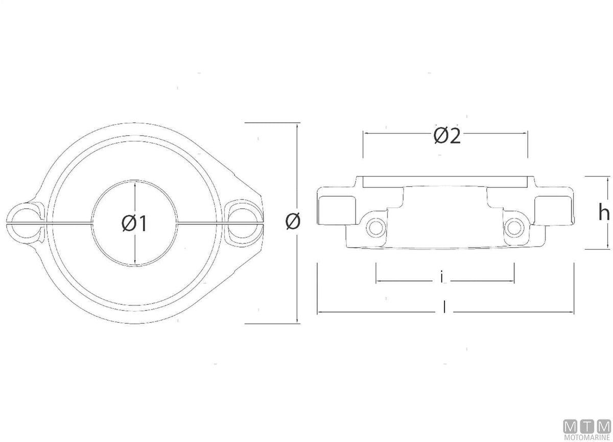 Collar anode for Volvo Duoprop Saildrive 130/150, zinc - original photo Motomarine Srl