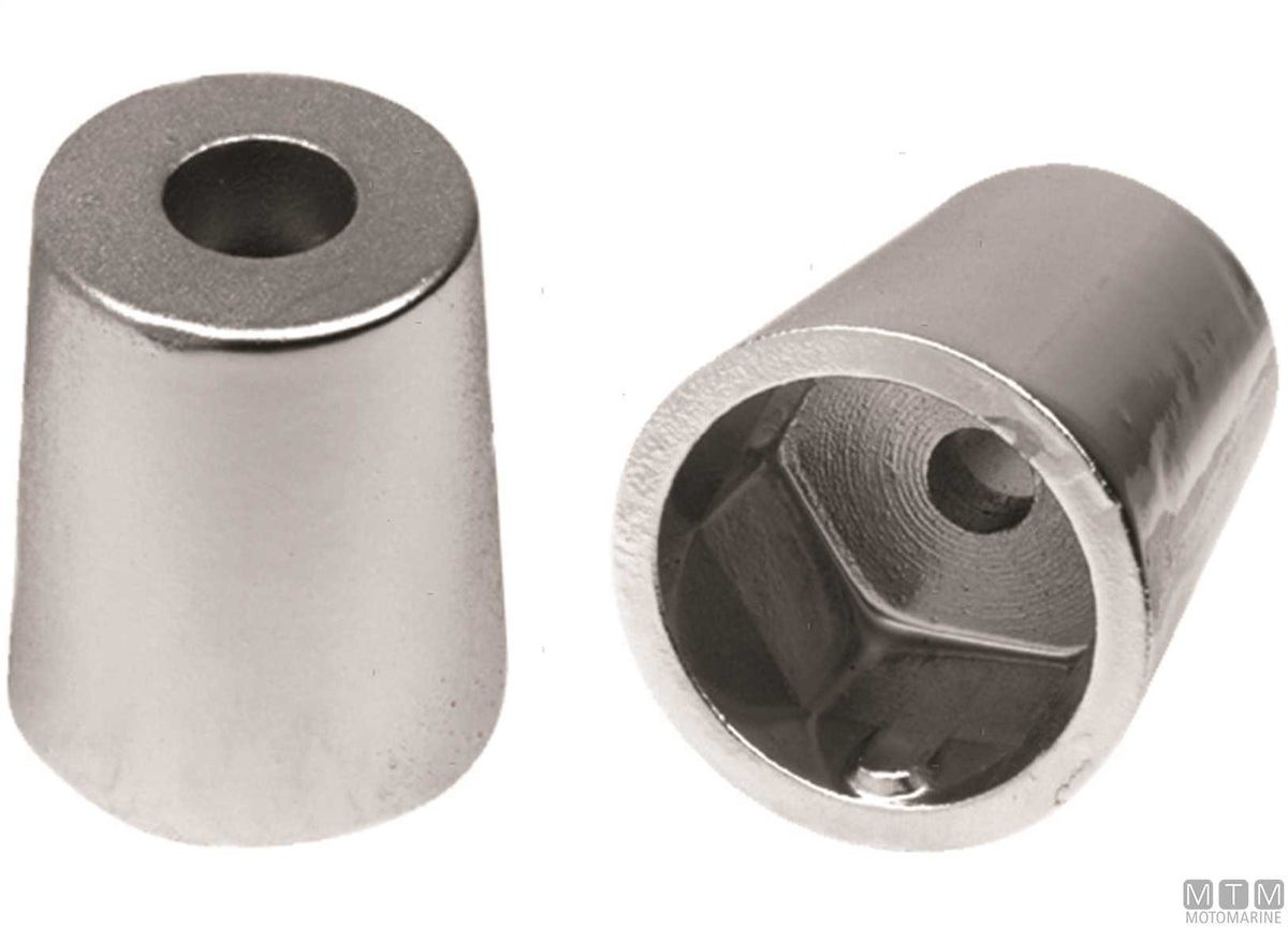 Nose cone anode with hexagonal fitting Ø50 mm zinc - original photo Motomarine Srl