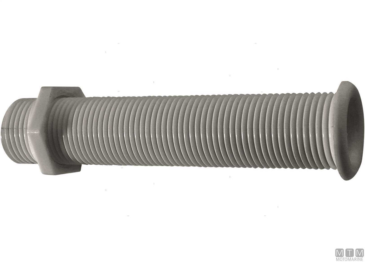 White long through-hull fitting for Ø25 mm plugs - original photo Motomarine Srl