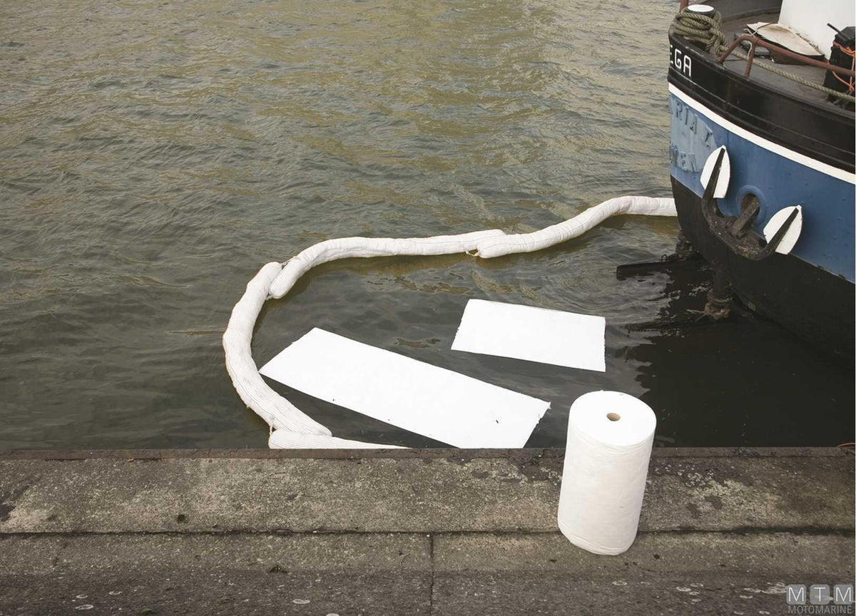 Absorbent boom for oils and hydrocarbons, Ø8 mm, L 240 cm - original photo Motomarine Srl