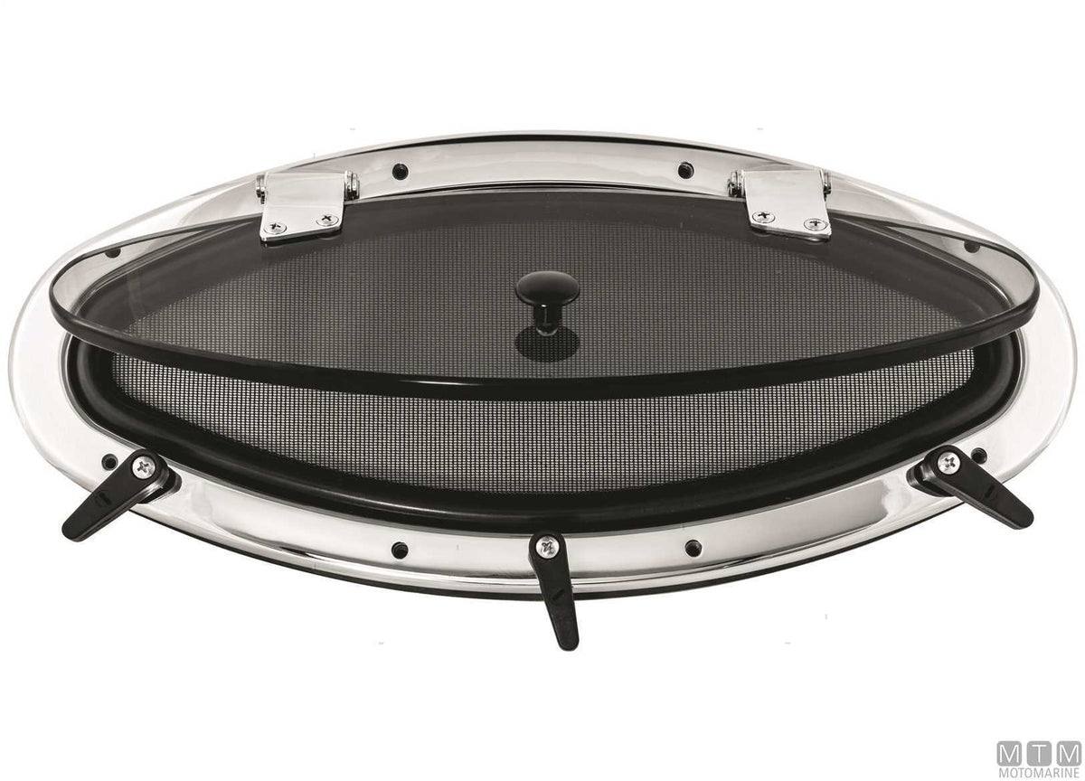MTM 461x203 mm opening oval porthole in stainless steel - original photo Motomarine Srl