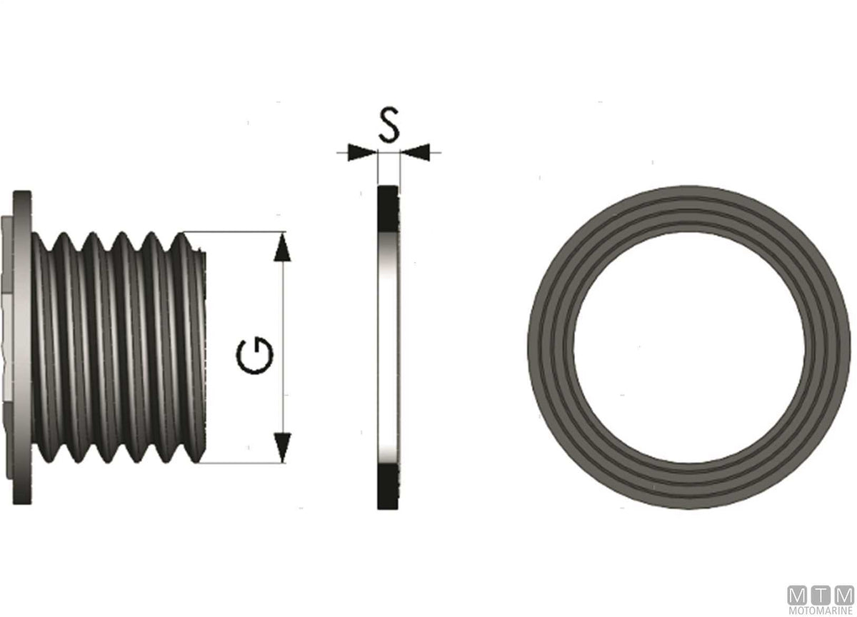 EPDM gasket 1" - original photo Motomarine Srl