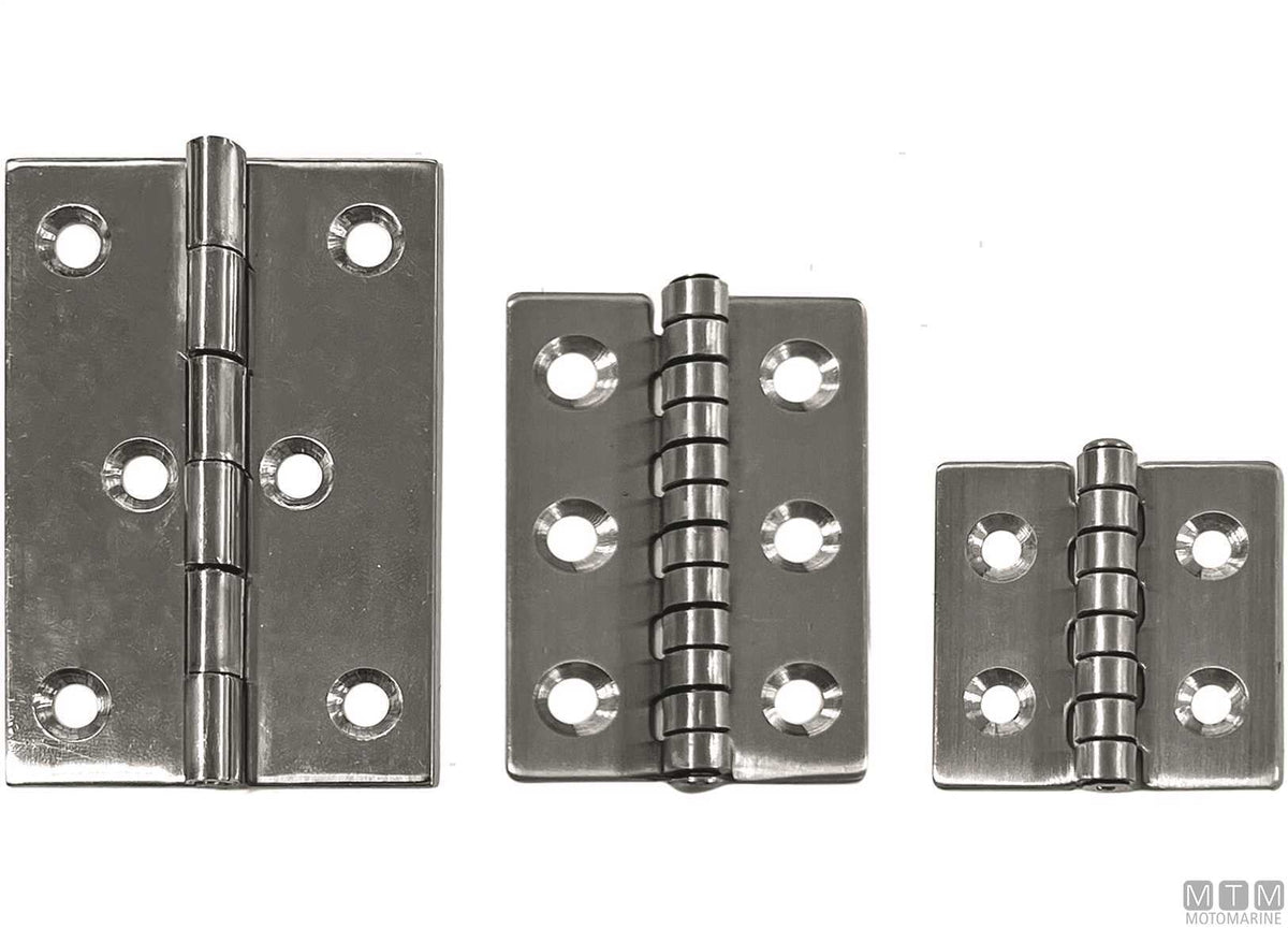 Classic butt hinge 50x75 mm in AISI 316 stainless steel - original photo Motomarine Srl