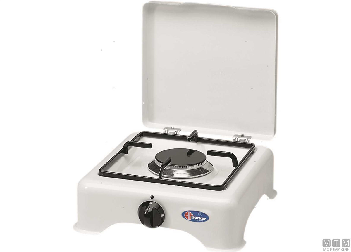 1-burner gas stove Easy Parker with lid - original photo Motomarine Srl