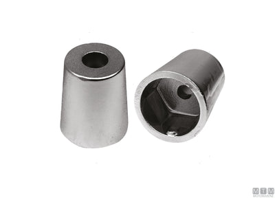 Aluminium nose cone anode with hexagonal fitting Ø25 mm