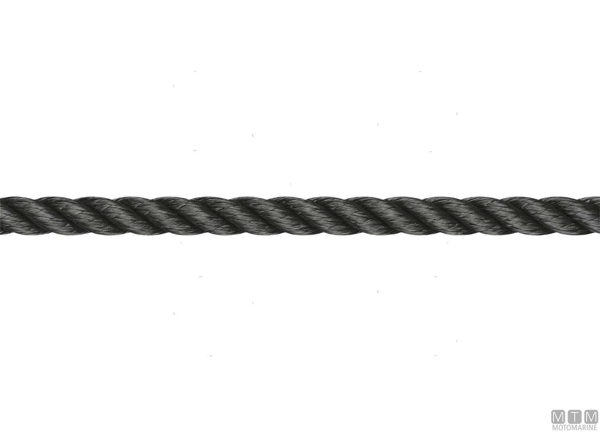 Liros black 3-strand polyester mooring line Ø20 mm 100 m - original photo Motomarine Srl