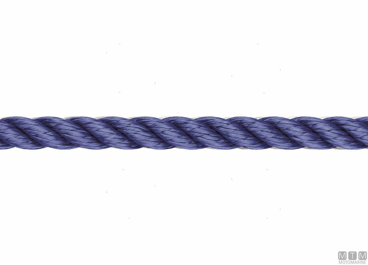LIROS Lirolen floating 3-strand mooring rope blue polypropylene Ø16 mm 100 m - original photo Motomarine Srl