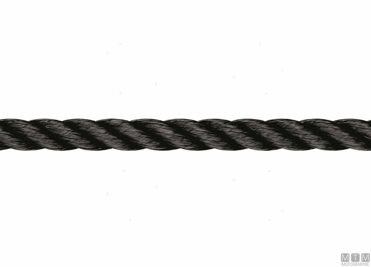LIROS Lirolen floating 3-strand mooring rope black polypropylene Ø14 mm 150 m - original photo Motomarine Srl