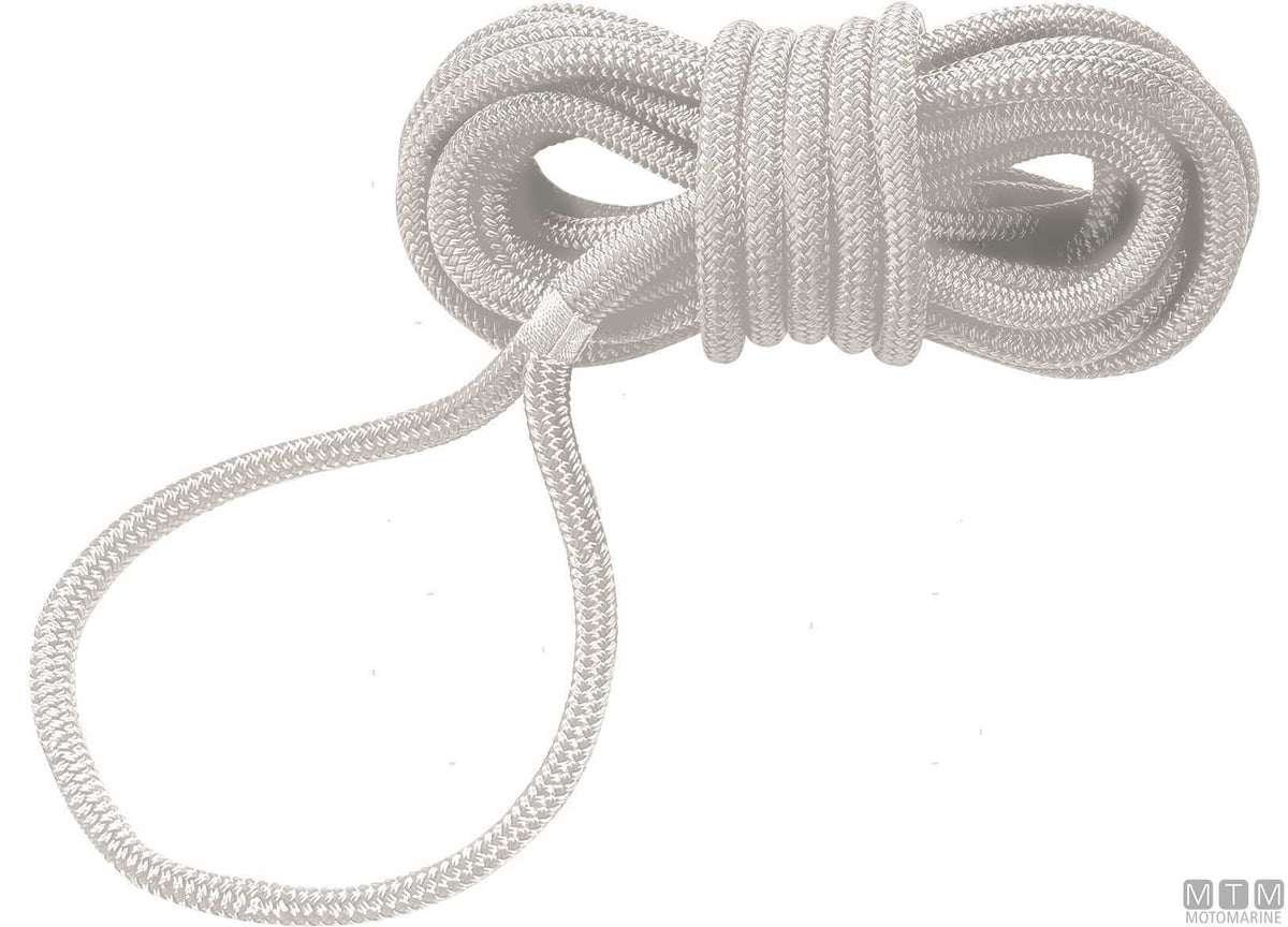 White polyester mooring braid with spliced eye Ø24 mm, 15 m - original photo Motomarine Srl