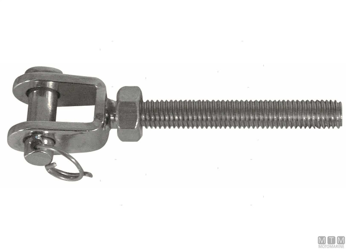 Left-hand thread fixed fork terminal M5 stainless steel 316 - original photo Motomarine Srl