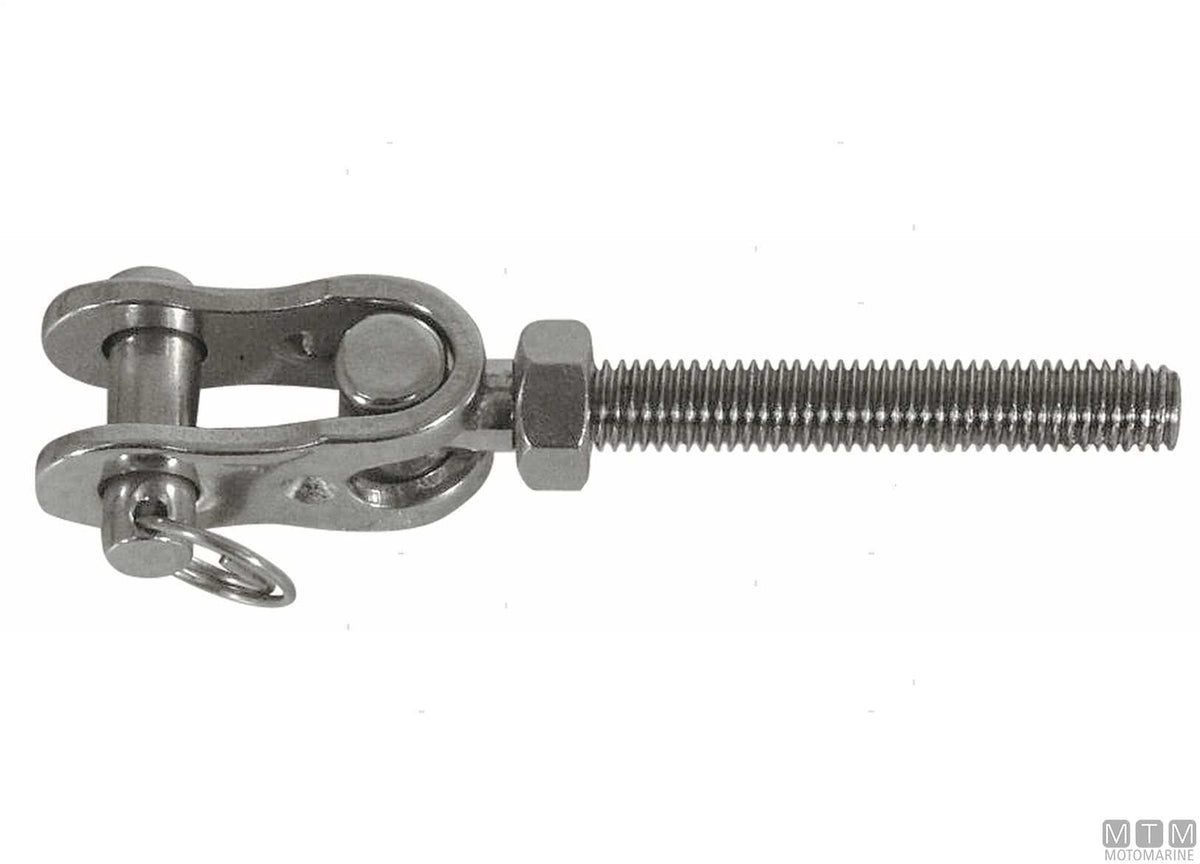 Left-hand thread articulated fork terminal M5 stainless steel 316 - original photo Motomarine Srl