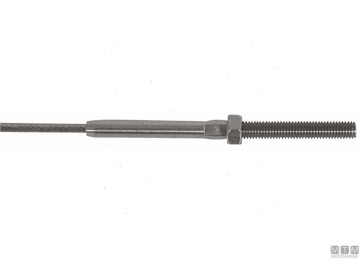 Right-hand swage terminal M10 for Ø5 mm wire stainless steel 316 - original photo Motomarine Srl