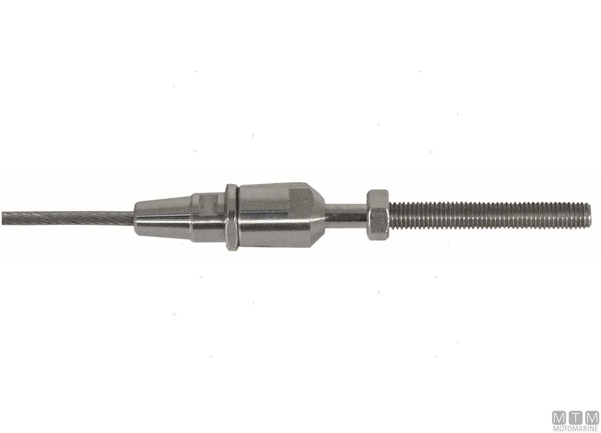 Right-hand quick terminal M6 for Ø4 mm wire stainless steel 316 - original photo Motomarine Srl