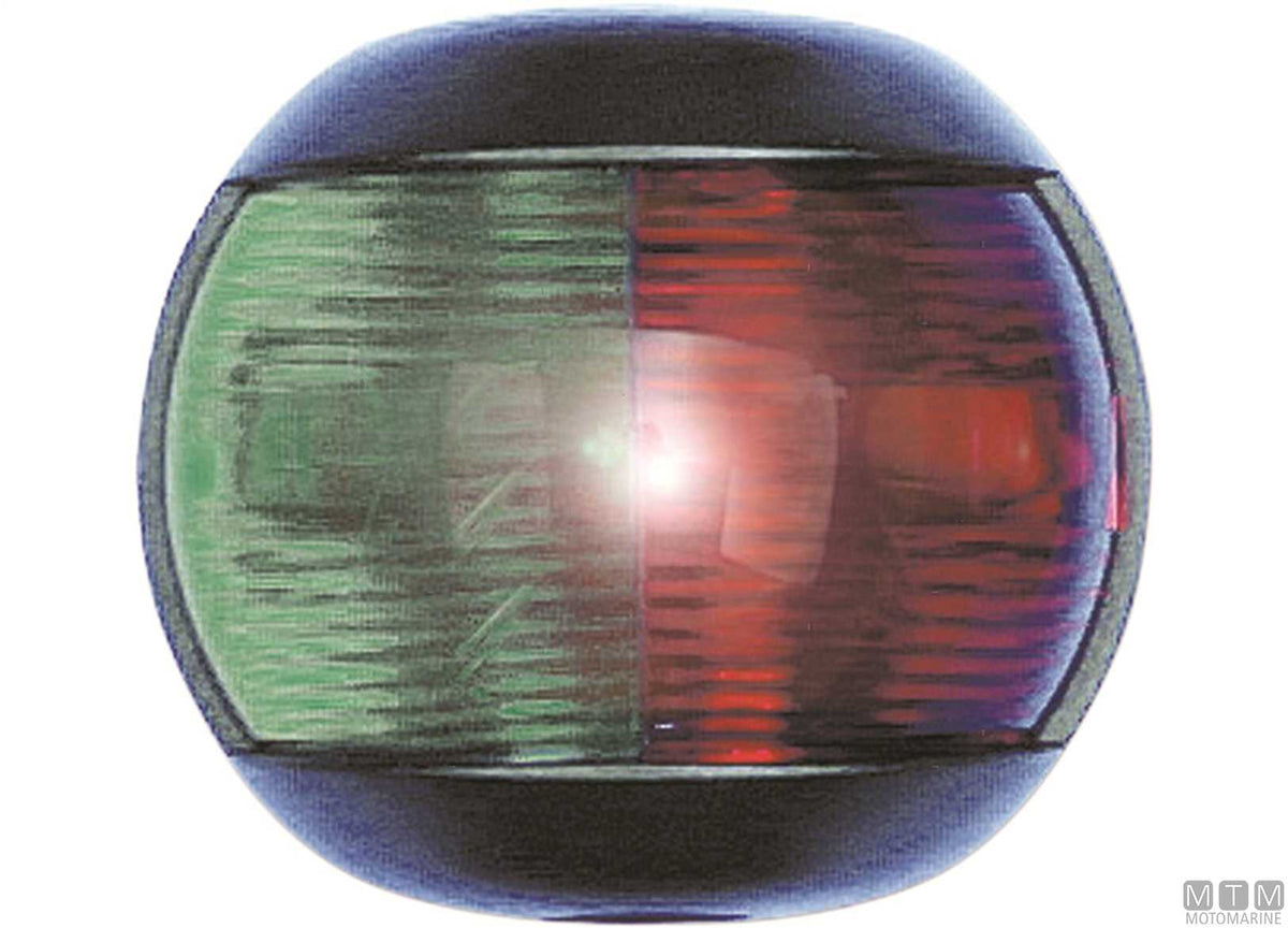 Green side navigation light LED half-dome black 70x63 mm - original photo Motomarine Srl
