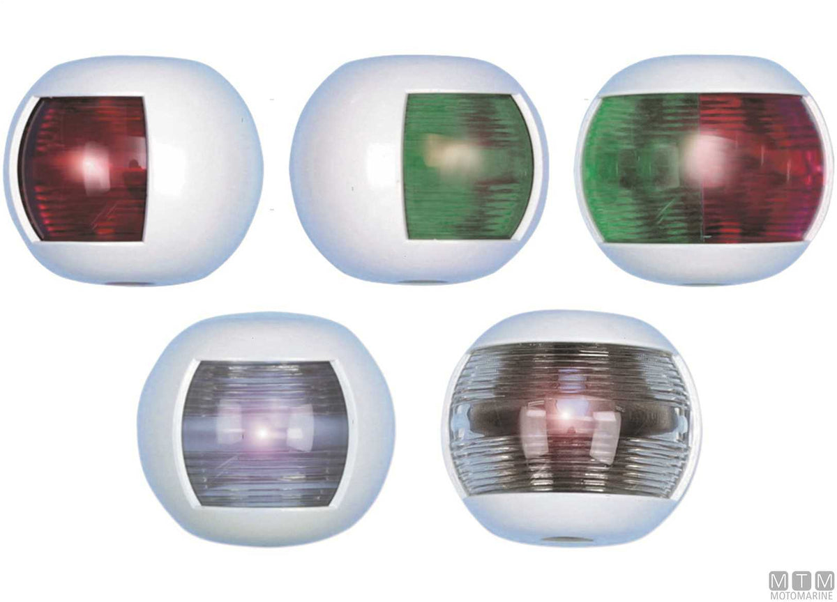 Green side navigation light LED half-dome white 70x63 mm - original photo Motomarine Srl