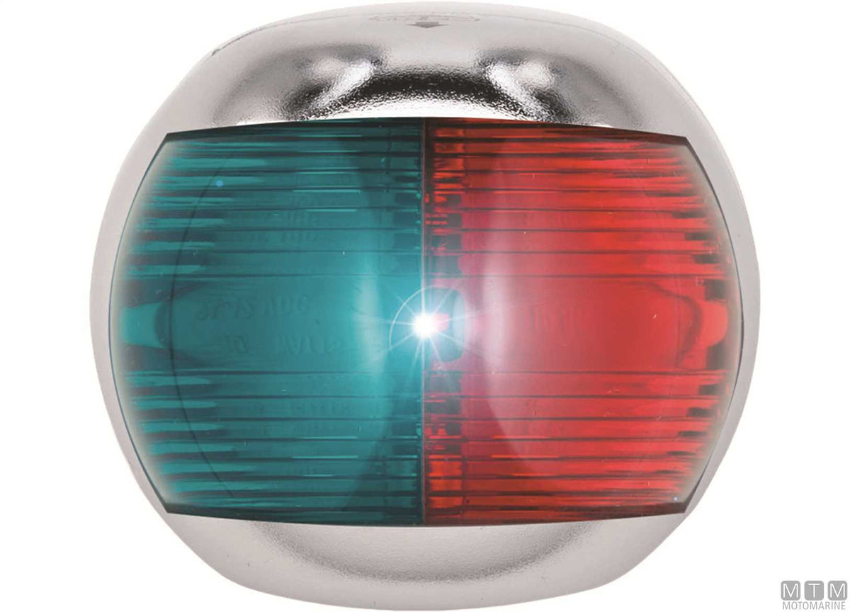 Red side navigation light LED half-dome stainless steel 70x63 mm - original photo Motomarine Srl