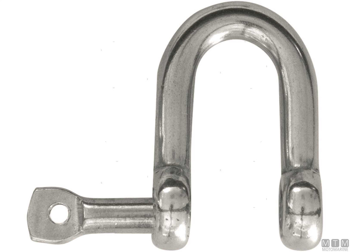 Straight shackle Ø8 mm stainless steel 316 captive pin - original photo Motomarine Srl