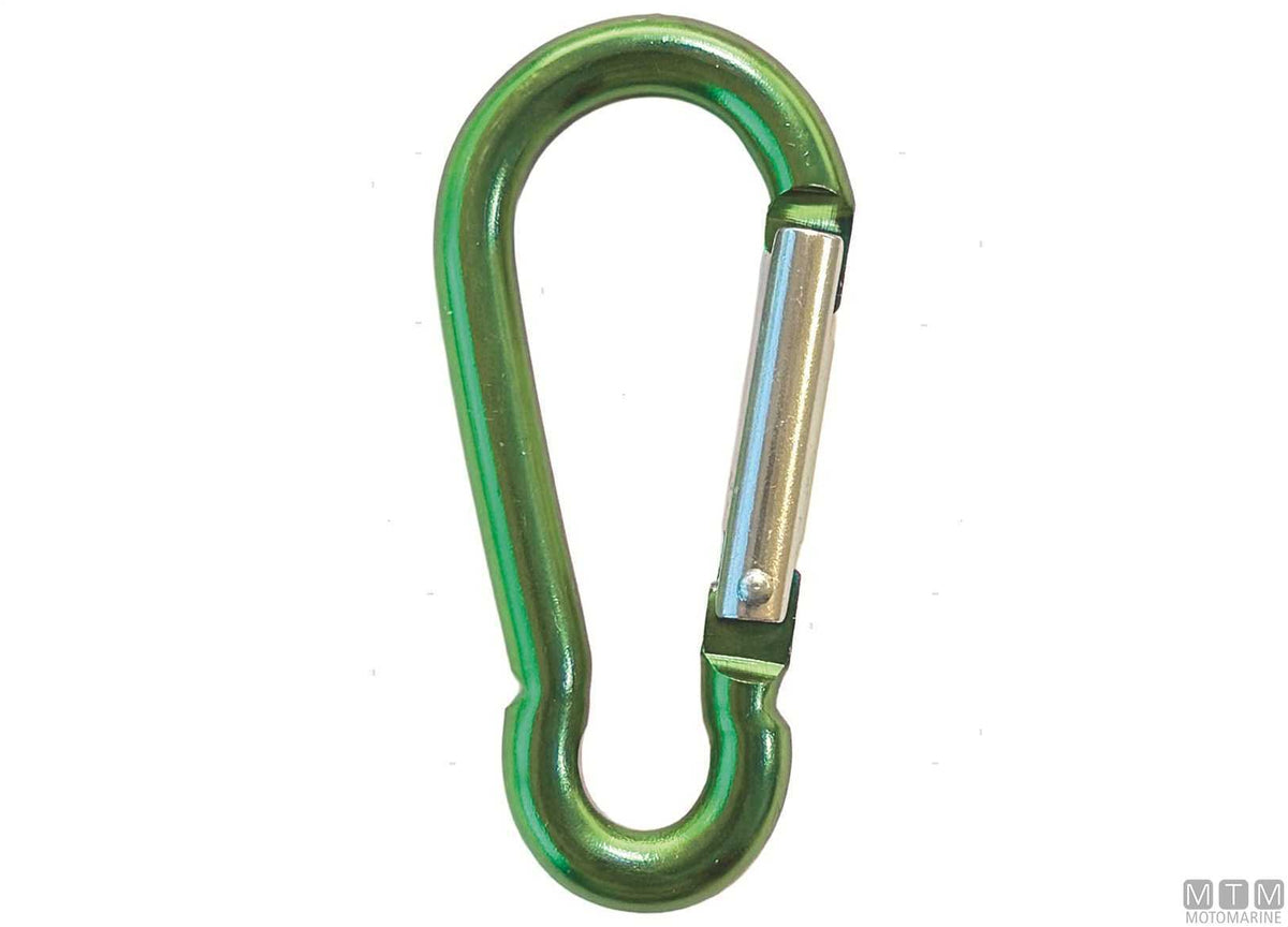 Fireman carabiner Ø5 mm anodized aluminum blue - original photo Motomarine Srl