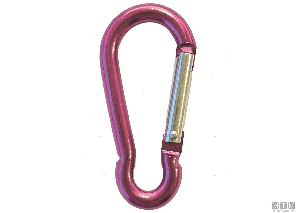 Fireman carabiner Ø6 mm anodized aluminum green - original photo Motomarine Srl